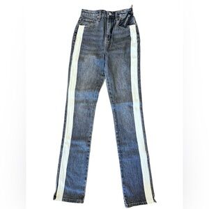 Blank NYC NWT The Cooper Long Slim Straight Sz 24 with ankle slits gray wash